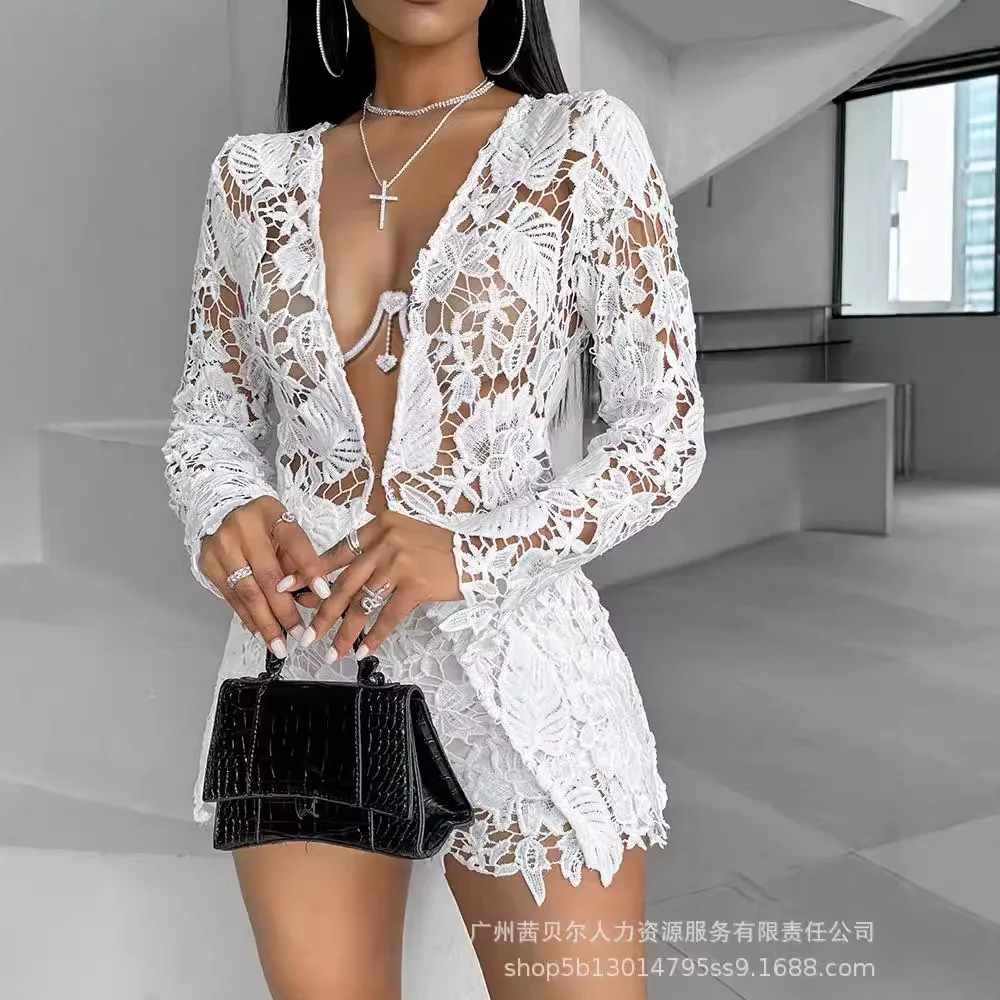 Women Sexy Short Sets Hollow O - Linen Shirt Breathable recension och pris