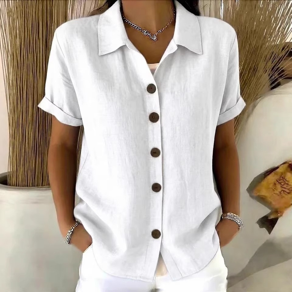 Women's Elegant Summer Cotton  - Linen Shirt Breathable recension och pris