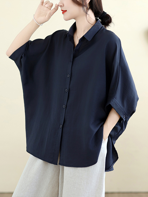 Loose Fit Cotton Linen Batwing - Linen Shirt Breathable recension och pris