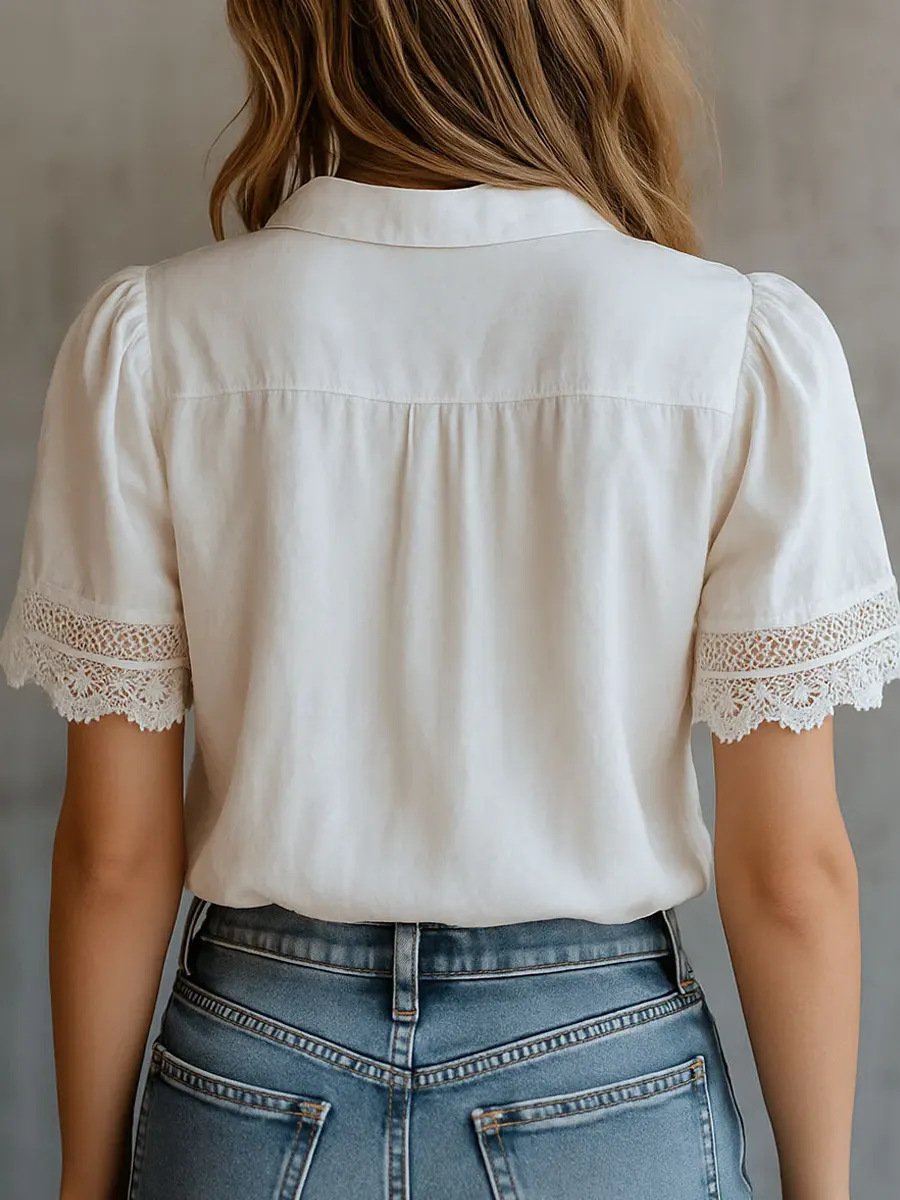 Elegant Women's Shirts Casual  - Linen Shirt Breathable recension och pris