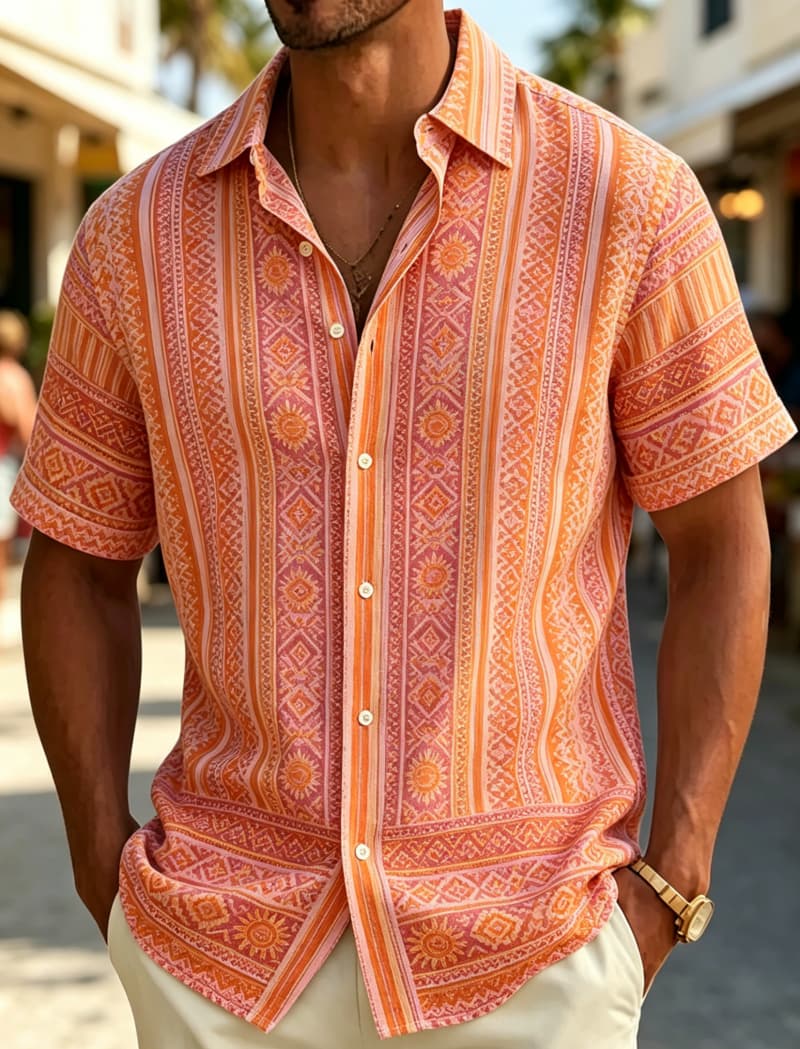 Men's Short Sleeve Shirt Lapel - Resort Shirt Floral recension och pris