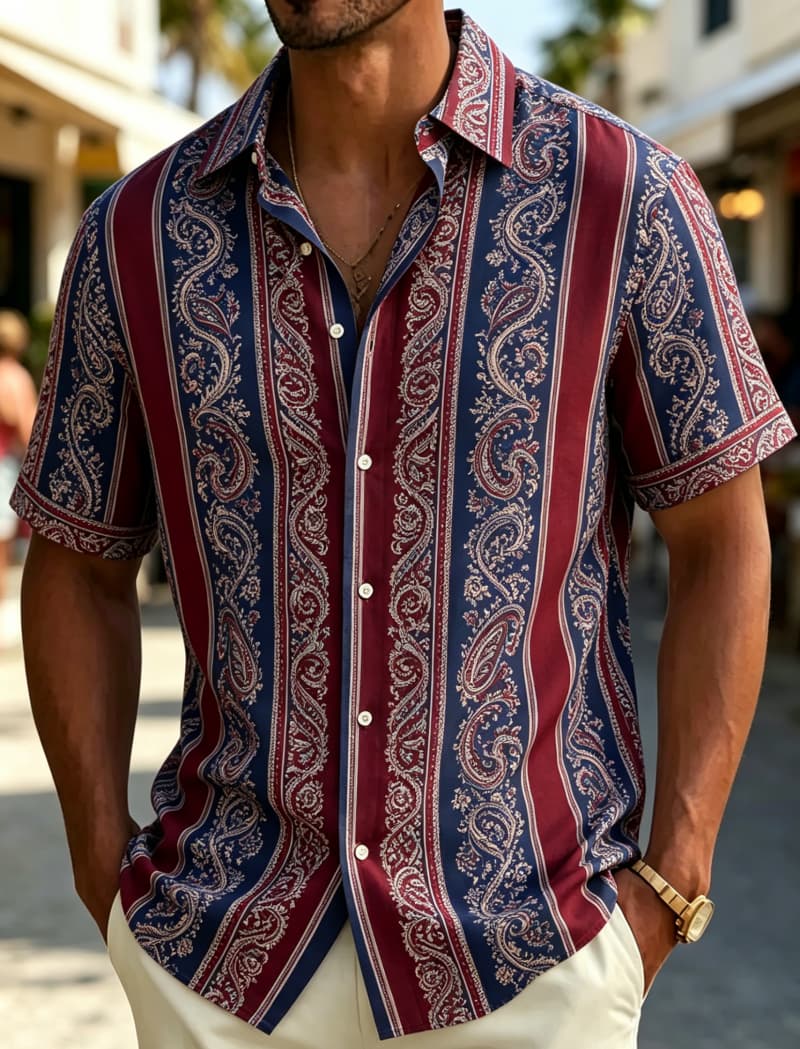 Men's Short Sleeve Shirt Lapel - Resort Shirt Floral recension och pris